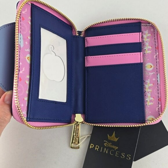 NWT Loungefly x Disney Fairy Godmother Zip Around Wallet Blue Pink Faux Leather - Picture 9 of 13